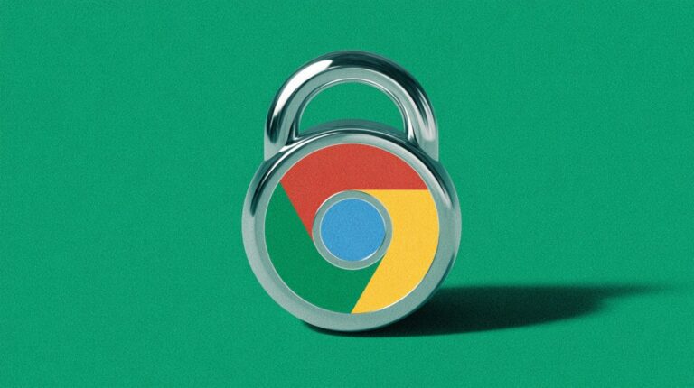 Ilustracija katanca sa Google Chrome logotipom na zelenoj pozadini, simbol bezbednosti i zaštite podataka u pretraživaču